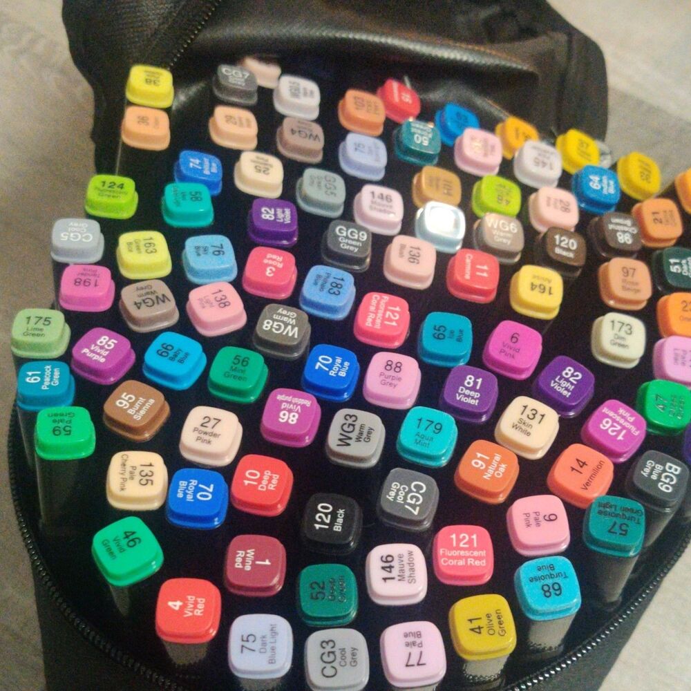 Touch 100pcs Multicolor Alcohol Art Marker Set w/ Black Carrying Case